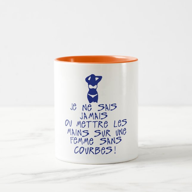 can never put woman curves without quote Two-Tone coffee mug (Center)