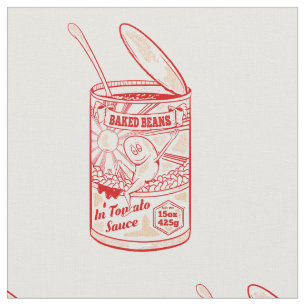 CAN OF BAKED BEANS FABRIC