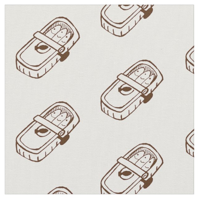 Can of fish printed fabric (Close Up)