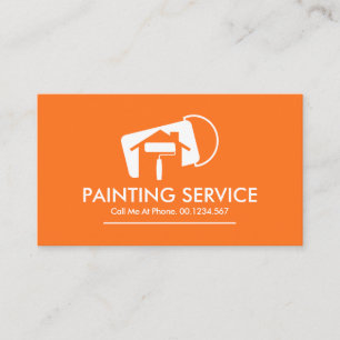Can Of Paint Home Roller Brush Business Card