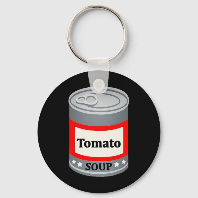 Can Of Tomato Soup Funny Last Minute Lazy Hallowee Key Ring (Front)