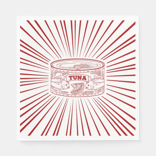Can of tuna retro design napkin (Front)