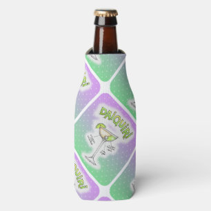 CAN or BOTTLE COOLER, DAIQUIRI RECIPE COCKTAIL ART Cooler