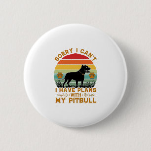 Can Plans Dog Pitbull Retro Sunset_1 6 Cm Round Badge