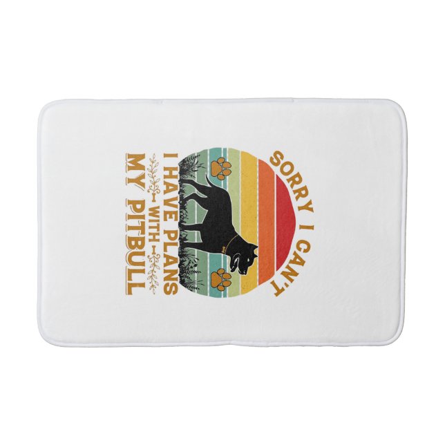 Can Plans Dog Pitbull Retro Sunset_1 Bath Mat (Front)