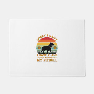 Can Plans Dog Pitbull Retro Sunset_1 Doormat