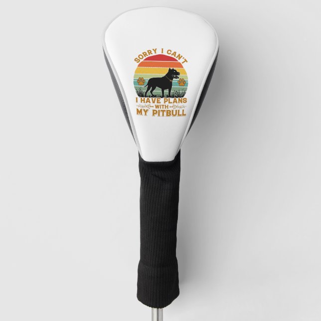 Can Plans Dog Pitbull Retro Sunset_1 Golf Head Cover (Front)