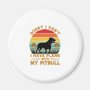 Can Plans Dog Pitbull Retro Sunset_1 Magnet