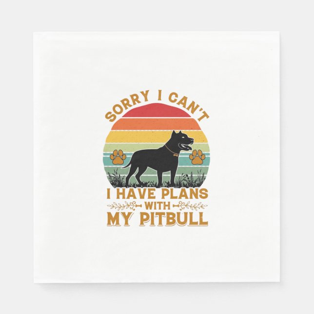 Can Plans Dog Pitbull Retro Sunset_1 Napkin (Front)