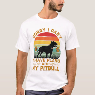 Can Plans Dog Pitbull Retro Sunset_1 T-Shirt