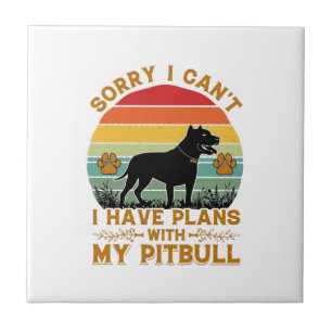 Can Plans Dog Pitbull Retro Sunset_1 Tile