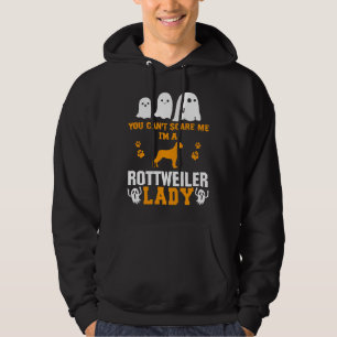Can Scare Rottweiler Dog Lady Halloween Hoodie