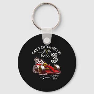 Can’t Catch Me I’m 3 Super Red Racing Car 3rd Birt Key Ring