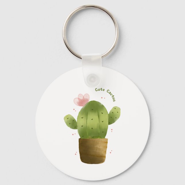 Can’t Touch This – Cute Cactus  Key Ring (Front)