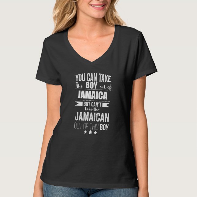 Can Take The Boy From Jamaica Jamaican Pride Valen T-Shirt (Front)