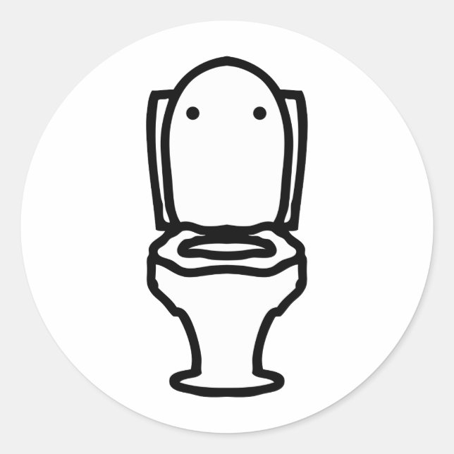 can toilet icon classic round sticker (Front)
