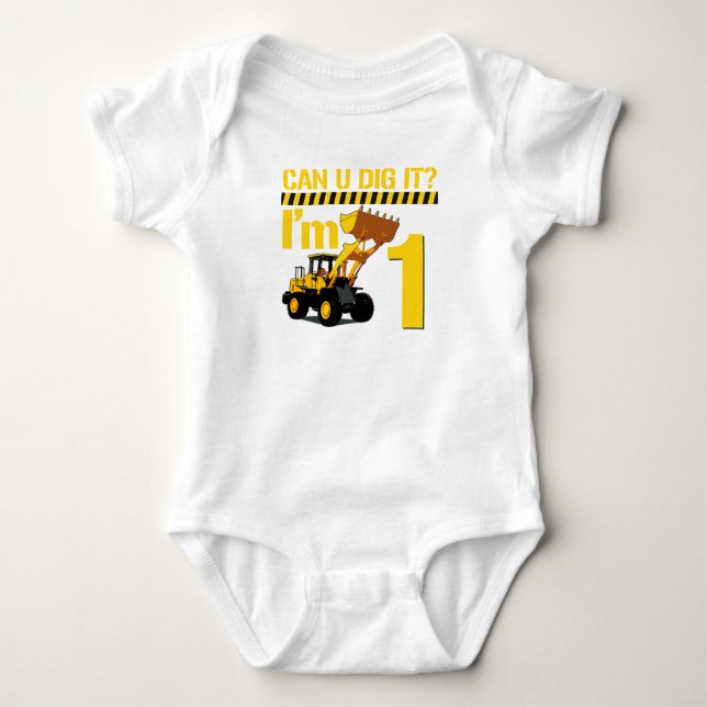 Can U Dig It? I'm 1 Baby Bodysuit (Front)