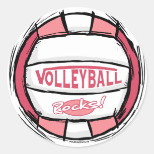 Can U Dig It Volleyball Pink Classic Round Sticker