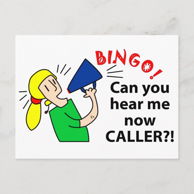 Can you hear me now bingo caller? postcard (Front)