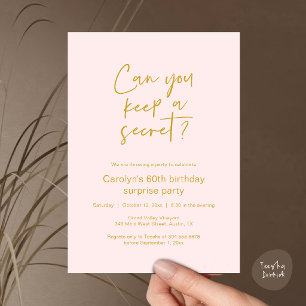 Can You Keep A Secret Surprise Birthday Party Invitation