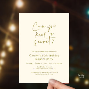 Can You Keep A Secret Surprise Birthday Party Invitation