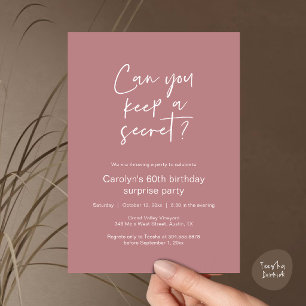 Can You Keep A Secret Surprise Birthday Party Invitation