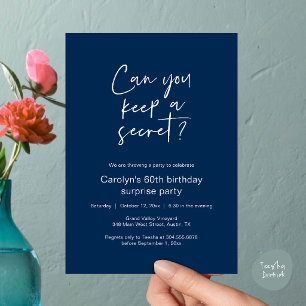 Can You Keep A Secret Surprise Birthday Party Invitation