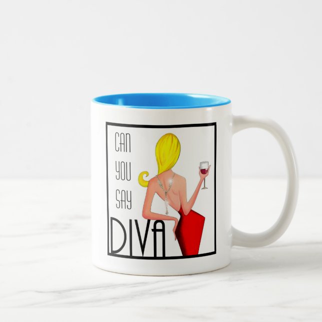 Can You Say DIVA? Two-Tone Coffee Mug (Right)