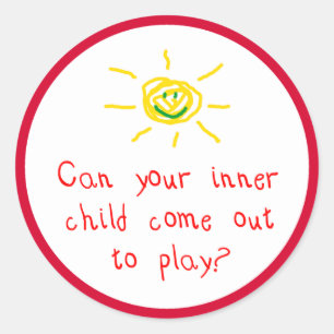 Can your inner child come out and play? classic round sticker