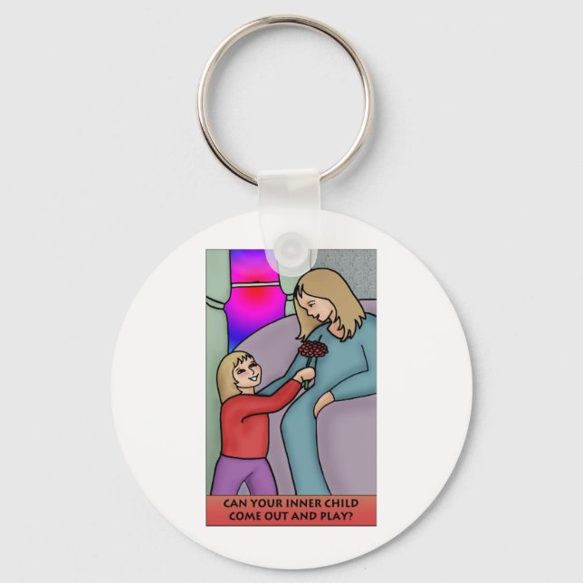 Can Your Inner Child Come Out and Play? Key Ring (Front)