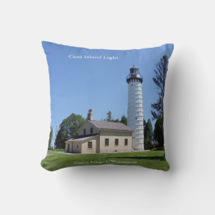 Cana Island Light square pillow