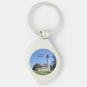 Cana Island Lighthouse metal key chain