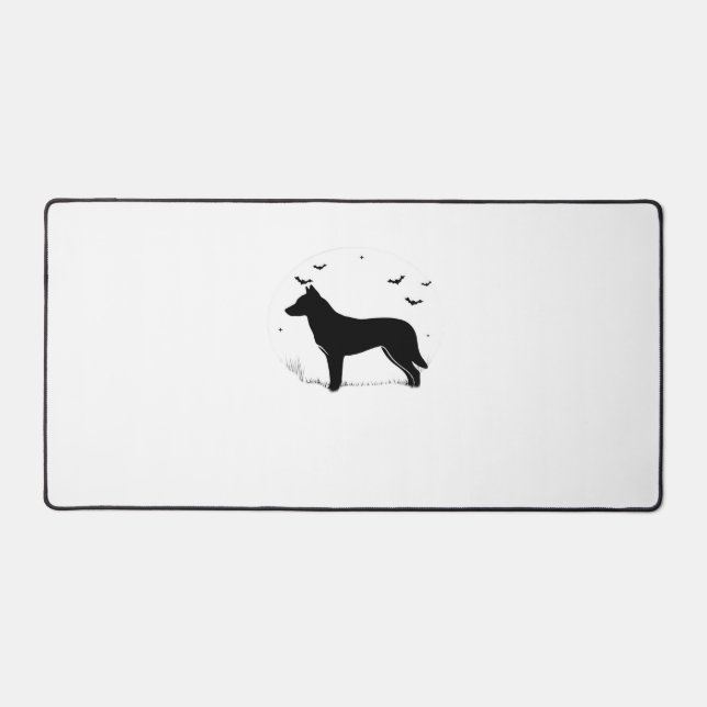 Canaan Dog – Halloween Moon Silhouette Classic T-S Desk Mat (Front)