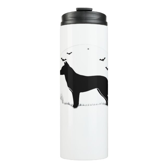 Canaan Dog – Halloween Moon Silhouette Classic T-S Thermal Tumbler (Front)