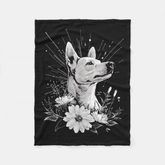 Canaan Dog Lover Retro Style Tattoo Fleece Blanket