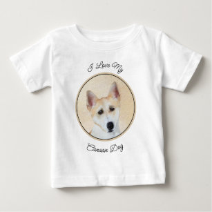 Canaan Dog Painting - Cute Original Dog Art Baby T-Shirt