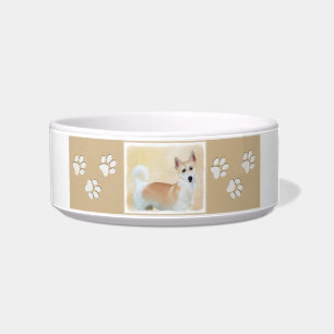 Canaan Dog Painting - Cute Original Dog Art Bowl