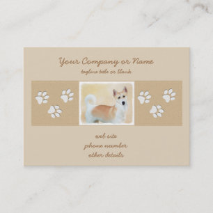 Canaan Dog Painting - Cute Original Dog Art Business Card