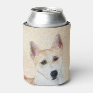 Canaan Dog Painting - Cute Original Dog Art Can Cooler