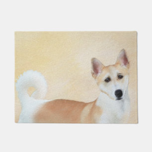 Canaan Dog Painting - Cute Original Dog Art Doormat
