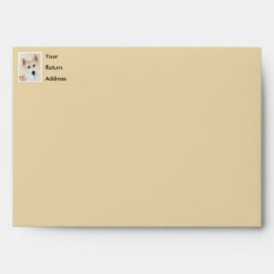 Canaan Dog Painting - Cute Original Dog Art Envelope