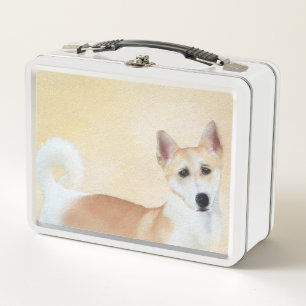 Canaan Dog Painting - Cute Original Dog Art Metal Lunch Box