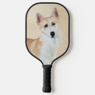 Canaan Dog Painting - Cute Original Dog Art Pickleball Paddle
