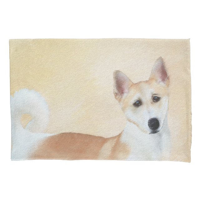 Canaan Dog Painting - Cute Original Dog Art Pillowcase (Front)