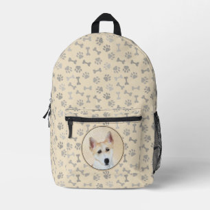 Canaan Dog Painting - Cute Original Dog Art Printed Backpack