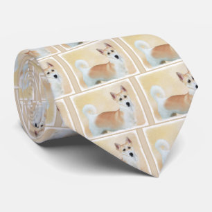 Canaan Dog Painting - Cute Original Dog Art Tie