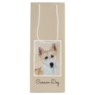 Canaan Dog Painting - Cute Original Dog Art Wine Gift Bag