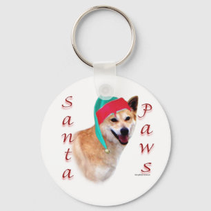 Canaan Dog Santa Paws Key Ring
