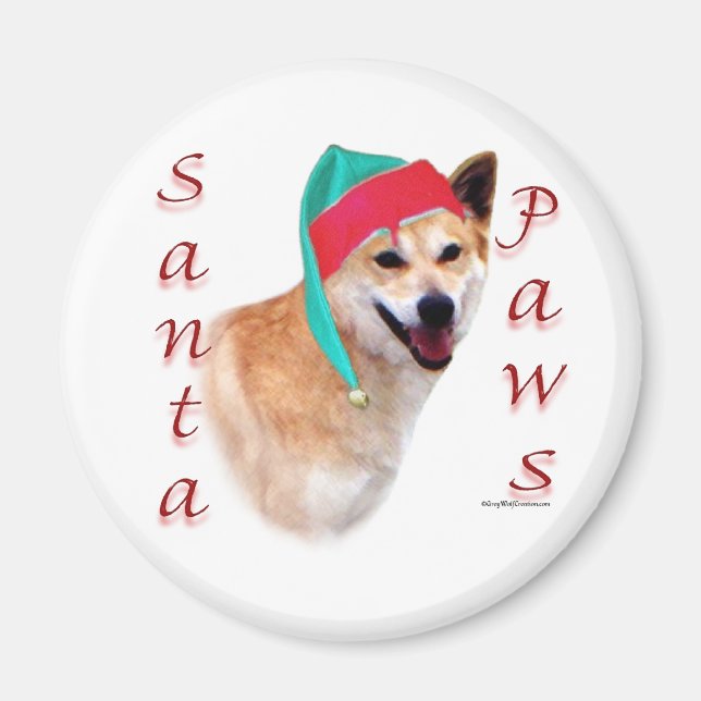 Canaan Dog Santa Paws Magnet (Front)