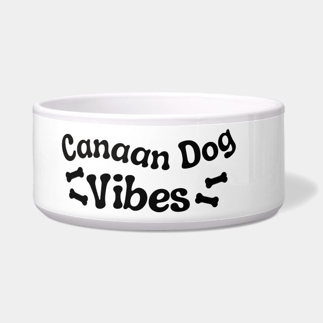 Canaan Dog Vibes Ceramic Dog Bowl  (Left)